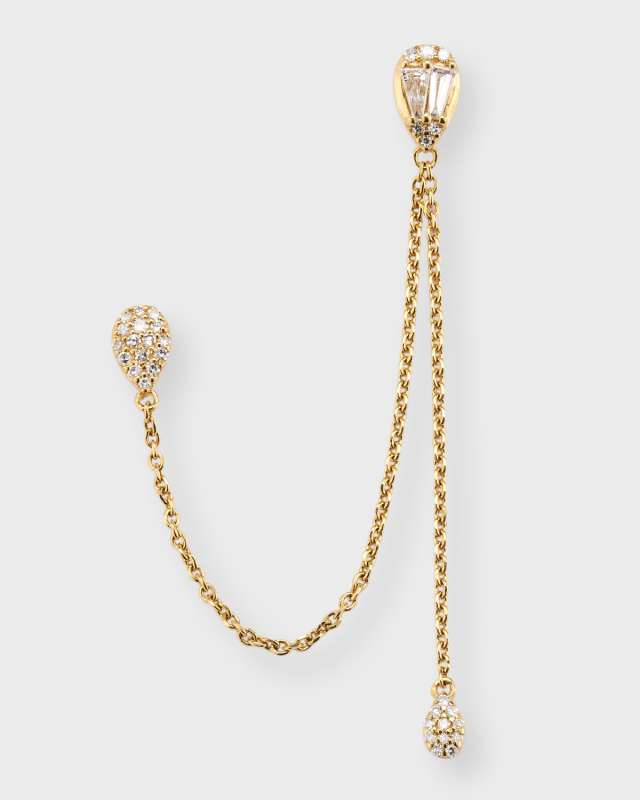 14k Callie Diamond Chain Drop Earring, Single